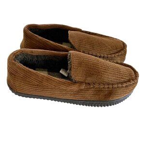 Dearfoams Men's Niles Corduroy Moccasin Slipper Size Small US 7-8 NEW